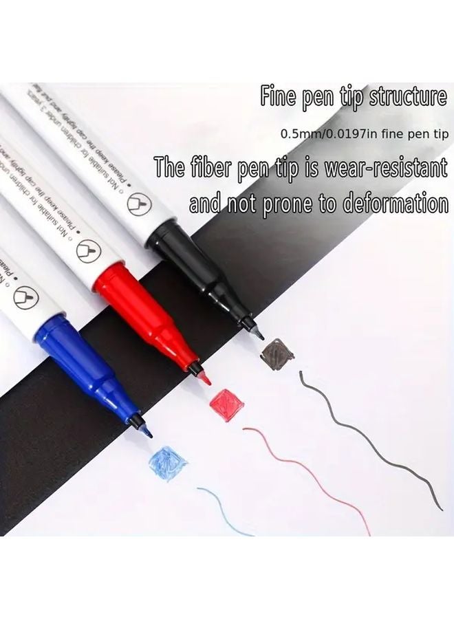 دفتر سبورة بيضاء مزدوج الجانب أسود - 3 أقلام - ممحاة - قماش - كتابة سلسة - محمول للطلاب والمكاتب والهندسة والعمارة - Image 5