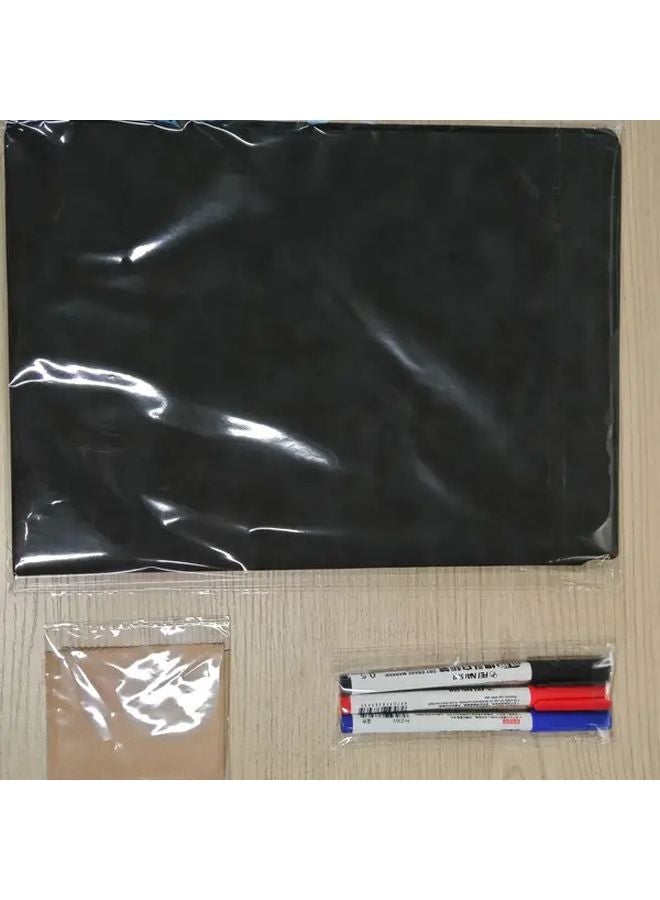 دفتر سبورة بيضاء مزدوج الجانب أسود - 3 أقلام - ممحاة - قماش - كتابة سلسة - محمول للطلاب والمكاتب والهندسة والعمارة - Image 4