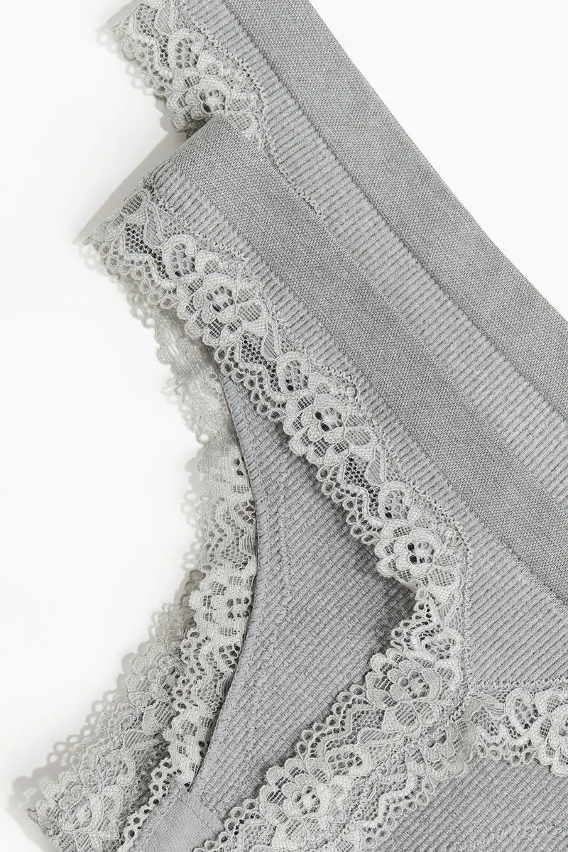 H&M 2-pack Seamless Lace-trimmed thong briefs