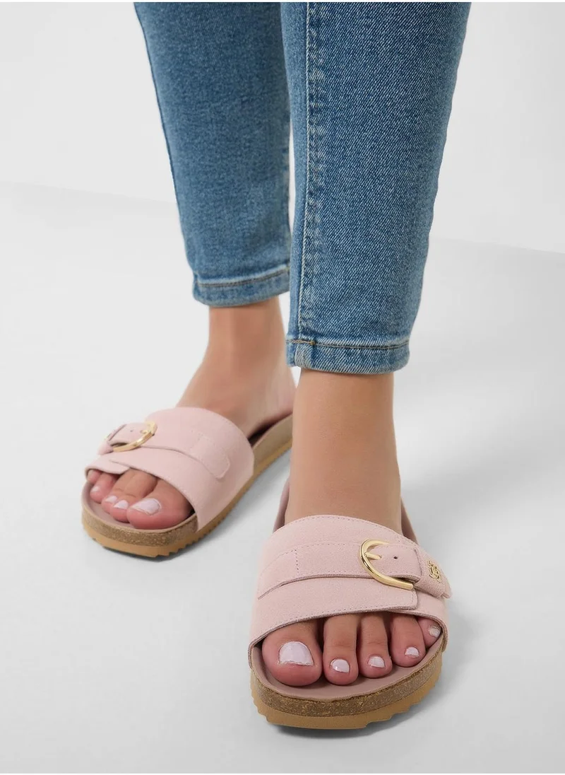تومي هيلفيغر Soft Suede Adjustable Mule