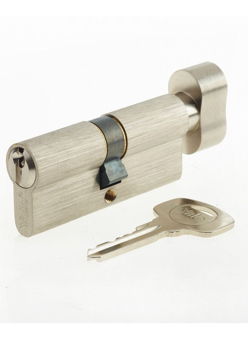 Yale - Yale Cylinder Double Euro Profile Key + Knob 70mm(35+35) Satin Nickel - Image 1