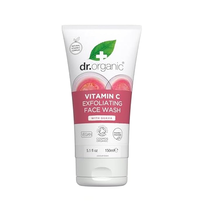 dr.organic Dr. Organic Vitamin C Exfoliating Face Wash | Illuminating & Brightening for Dry Skin, Rich in Vitamin C, Certified Organic, Paraben & SLS-Free, Cruelty-Free, Natural, Vegan, 150 mL / 5 fl oz - Image 1