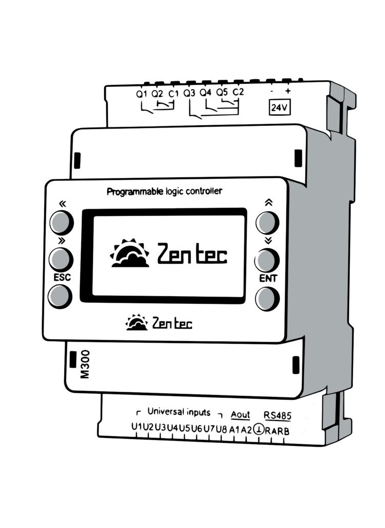 ZTC Universal Programmable Logic Controller For Mounting On A Standard Rail M300 