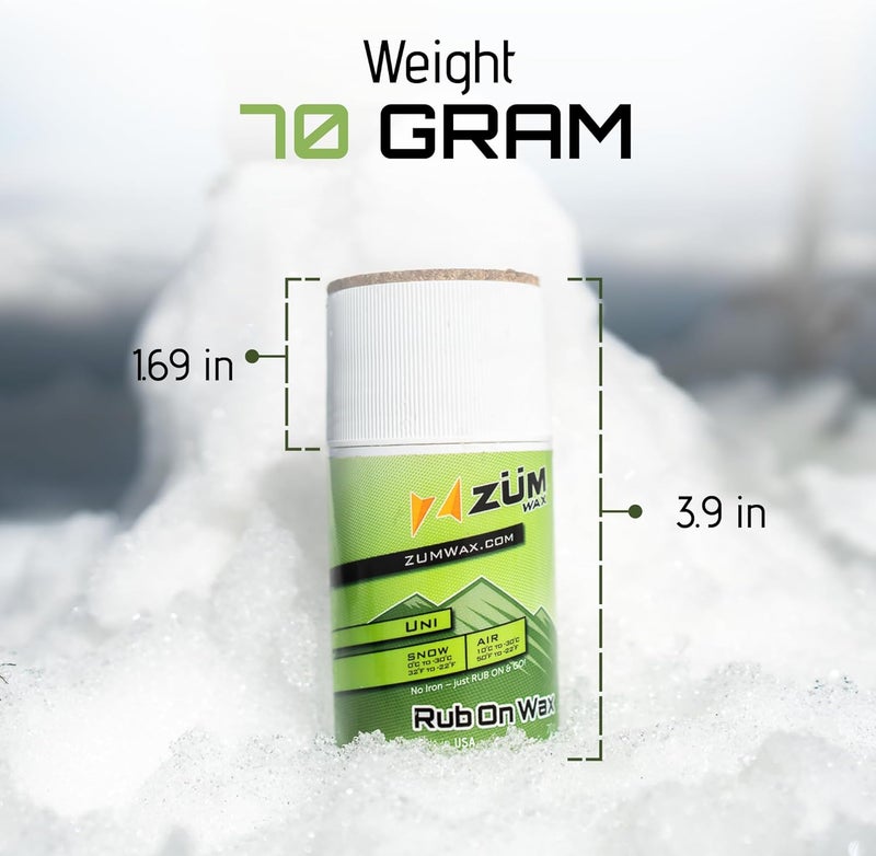 ZÜMWAX ZUMWax Rub-On Ski/Snowboard/Nordic/Cross-Country Wax 70g, UNIVERSAL, Easy cork applicator, long-lasting performance, secret vanilla scent, Made in USA, PFAS-free Great for quick waxing on the go - Image 3