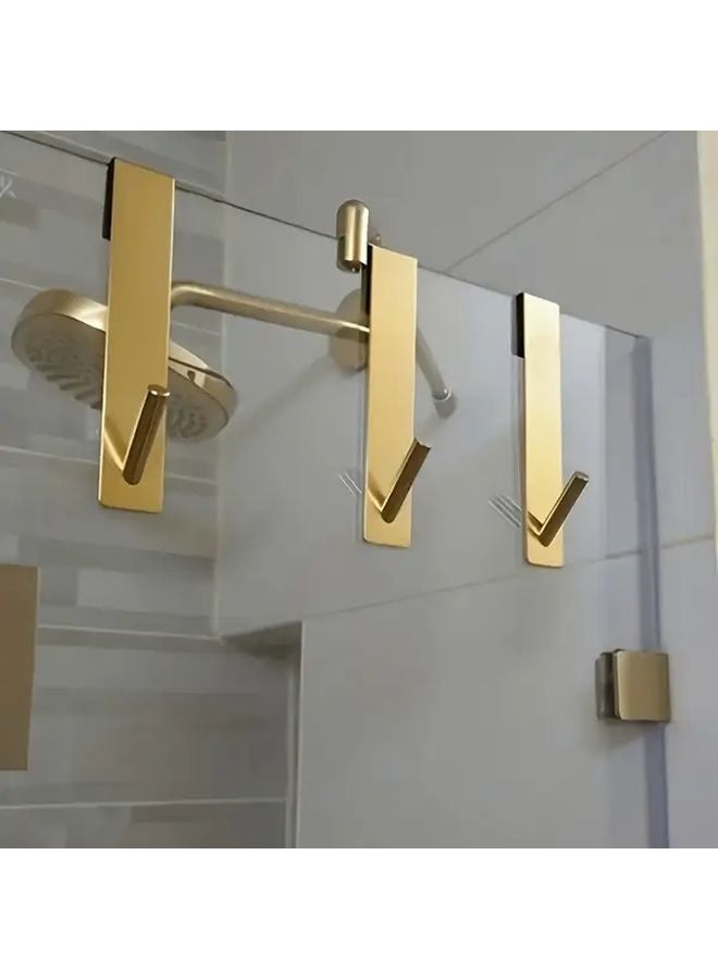 Golden Frameless Glass Shower Door Hooks Modern Wall Mounted Heavy Duty Suction Cup Screw Mounted Design - Image 5