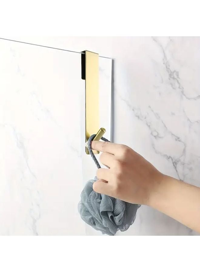 Golden Frameless Glass Shower Door Hooks Modern Wall Mounted Heavy Duty Suction Cup Screw Mounted Design - Image 3
