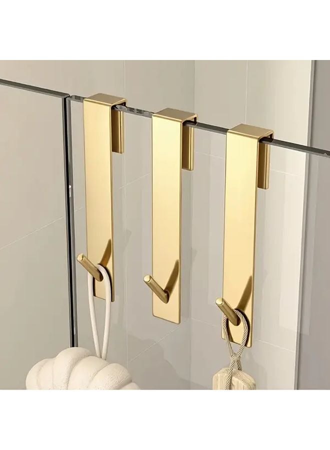 Golden Frameless Glass Shower Door Hooks Modern Wall Mounted Heavy Duty Suction Cup Screw Mounted Design - Image 2