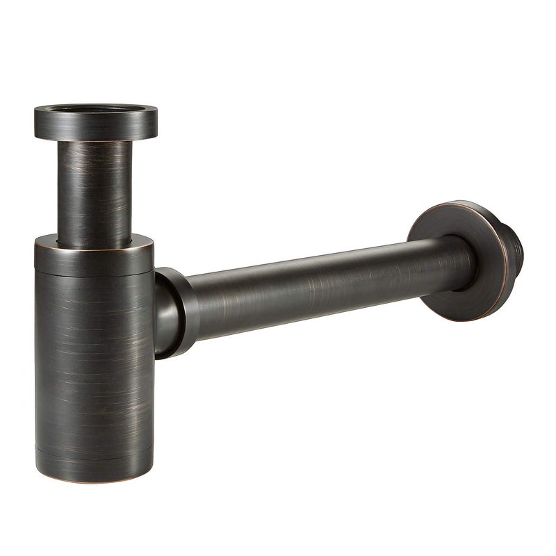 orhemus Brass Round Bottle P Trap, Basin Sink Waste Trap Drain Tube Kit Adjustable Height, Oil Rubbed Bronze Finished - Image 1