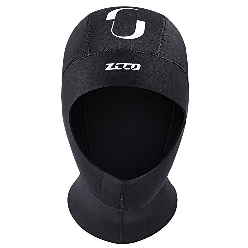 Skyone Neoprene Wetsuit Hood Scuba Diving Hood 3MM 5MM for Men Women Youth, Bib Dive Cap Surfing Thermal Hood for Kayaking Snorkeling Swimming Sailing Canoeing Water Sports (5mm Black, L) - Image 4