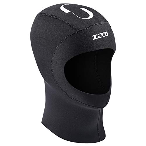 Skyone Neoprene Wetsuit Hood Scuba Diving Hood 3MM 5MM for Men Women Youth, Bib Dive Cap Surfing Thermal Hood for Kayaking Snorkeling Swimming Sailing Canoeing Water Sports (5mm Black, L) - Image 3