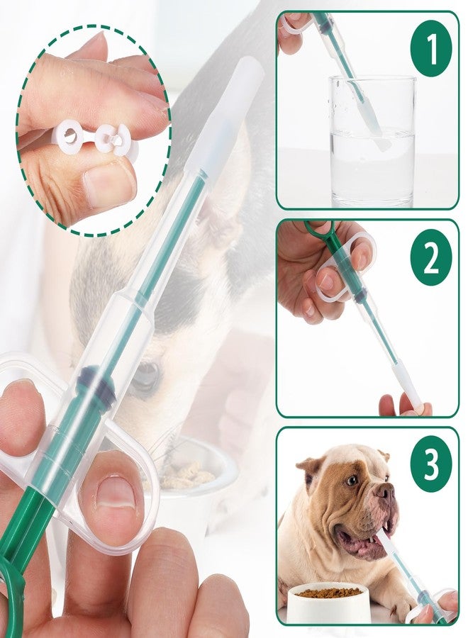 Oruola 3pcs Cat Pill Dispenser,Pet Pill Shooter,Pills Pusher for Cats Dogs with 6 Heads,Pet Feeding Dispenser Tool for Small Animal,Cat Feeding Push Pull(Red Blue Green) - Image 4