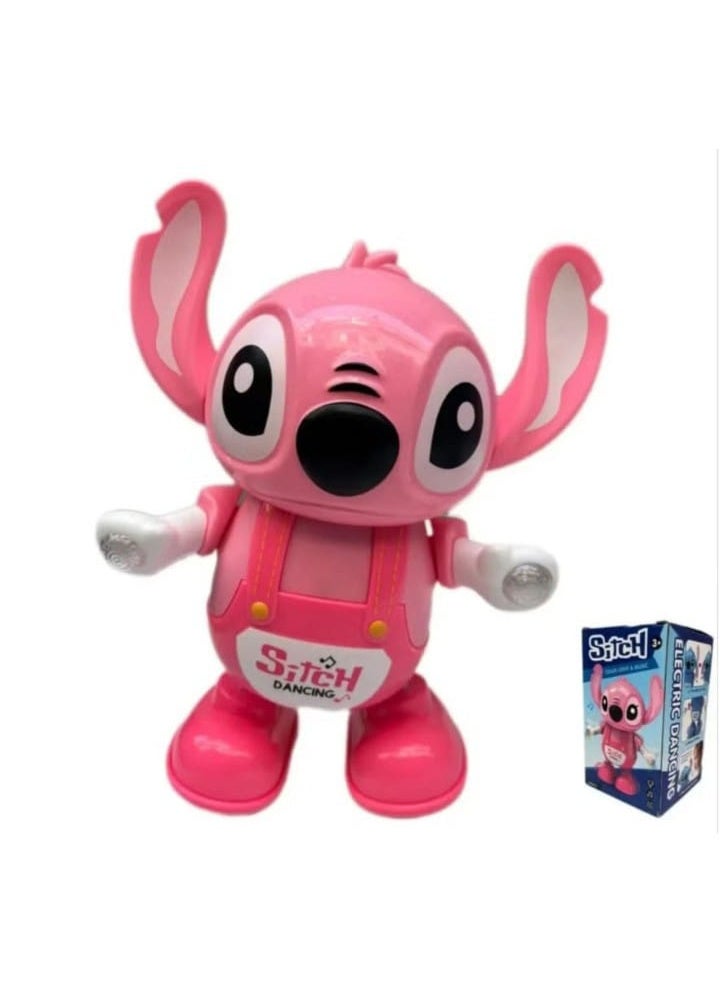 Stitch Dancing Toy with Colorful Lights and Real Motion Recording (Pink) - Image 1