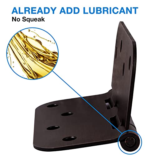 JIW 12 Pack Black Exterior Door Hinges 4 Inch Matte Black Door Hinges 4 Inch Black Hinges for Doors Rounded Edge 5/8" Radius Corners Door Hardware Security Commercial Grade Door Hinge 4"x 4" JIW - Image 4