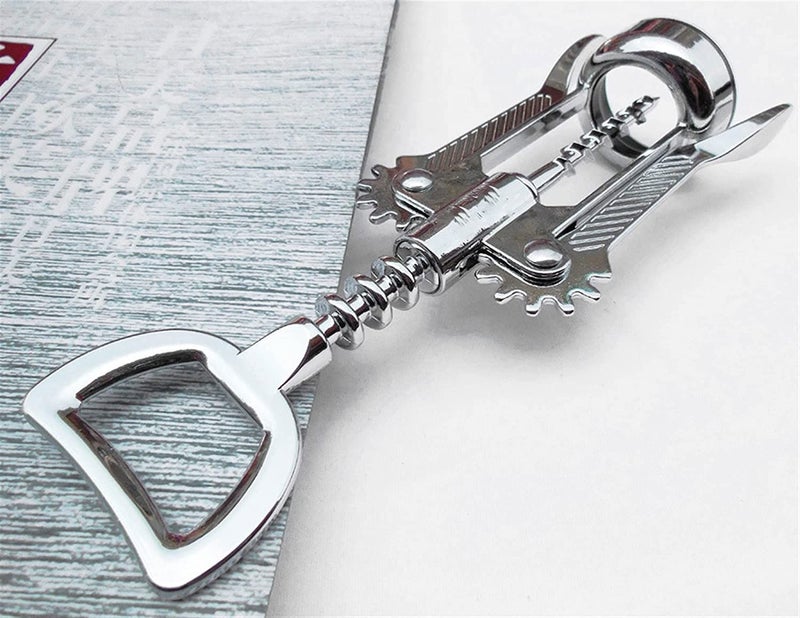 Wine Opener Wine Bottle Opener Multifunctional Wing Corkscrew Wine Bottle Opener for All Cork Stoppered and Beer Cap Bottles Heavy Duty Manual Cork Screw Tool for Men Birthday Gift - Image 2