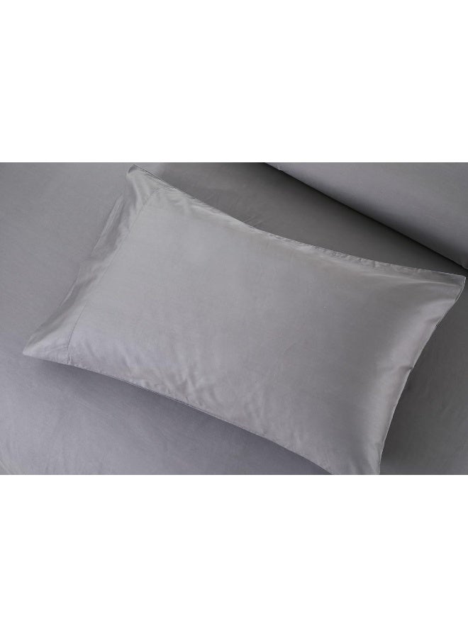 PanaX Pure Cotton Duvet Cover 170X220Cm With 1 Pillow Case 50X75Cm, With 4" Hem (Light Grey, Double) - Image 2