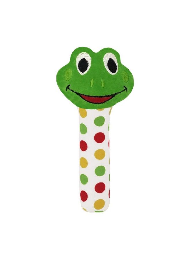 Pikipo Froggy Face Rattle Soft Toy With Squeeze Handle For Squeaky Sound (Green) - Image 1