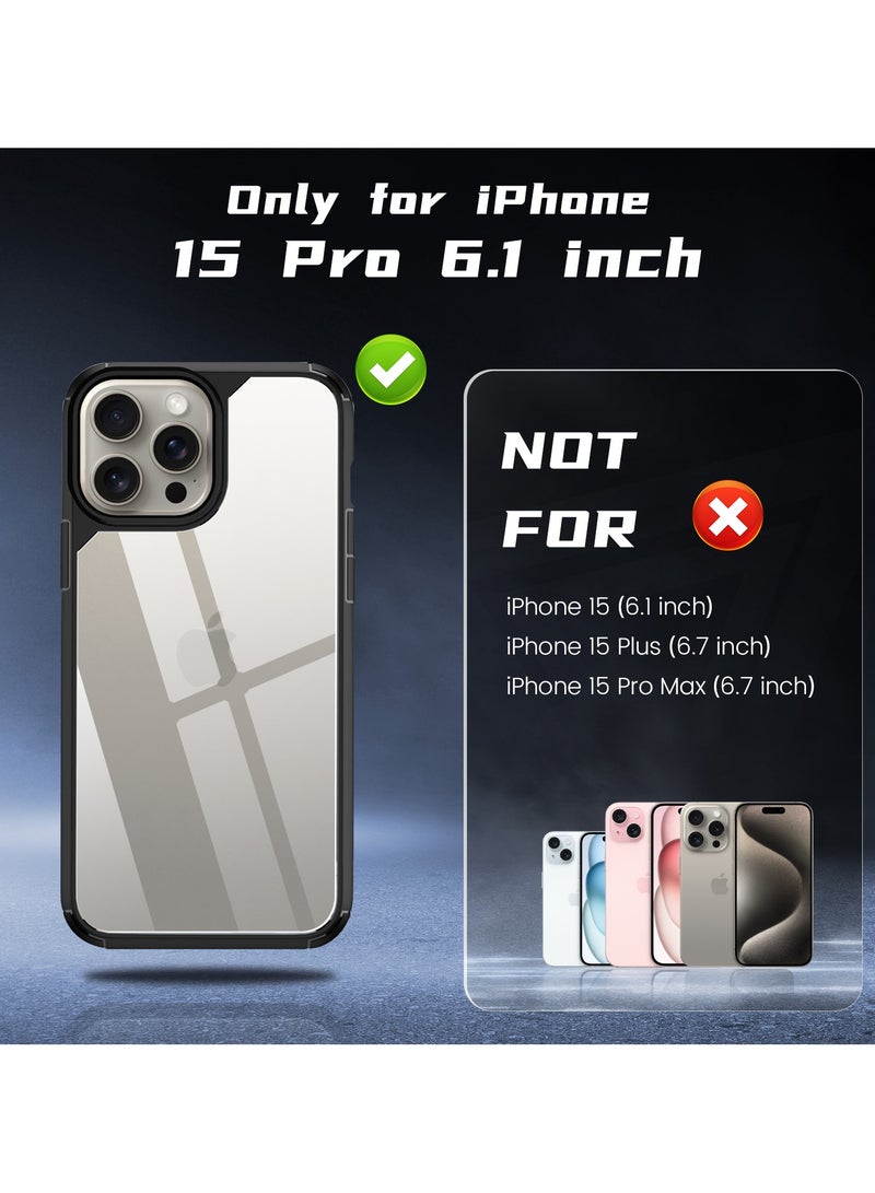 أوتشوانغ انفوسن جراب شفاف لموبايل ايفون 15 Pro، جراب خلفي صلب رفيع للغاية من السيليكون المقاوم للصدمات لموبايل ابل ايفون 15 Pro - Image 4
