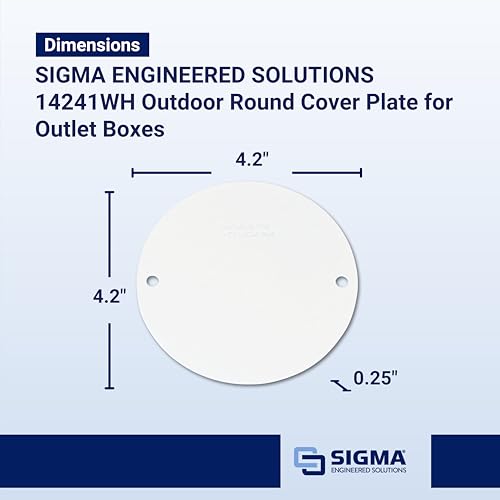Sigma Electric 14241WH Round Blank Stamped Cover, White - Image 2