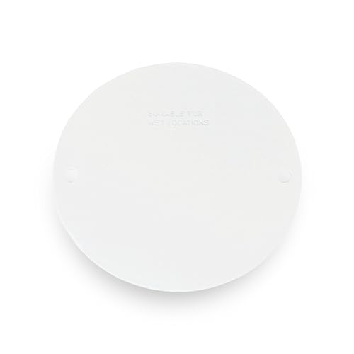 Sigma Electric 14241WH Round Blank Stamped Cover, White - Image 1