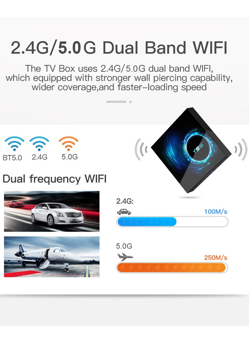 Generic - T95 Android 10.0 Smart TV Box Allwinner H616 Quad-core 64 Bit 4K Media Player 6K HDR H.265 VP9 4GB / 32GB 2.4G  5G WiFi BT5.0 100M LAN LCD Display - Image 1