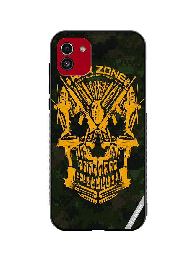 Protective Case Cover For Samsung Galaxy A03 Skull Design Multicolour