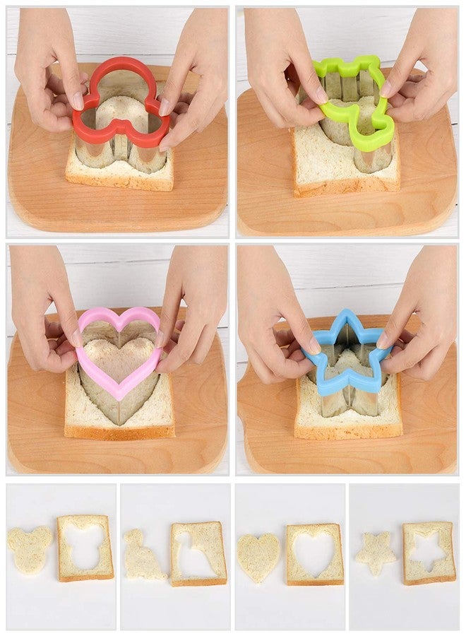 Hhyn Sandwich Cutters Set for Kids, Mickey Mouse, Dinosaur, Star, Heart Shapes and Mini Vegetable Fruit Cookie Cutters Food Mold for Holiday and Party - Image 2