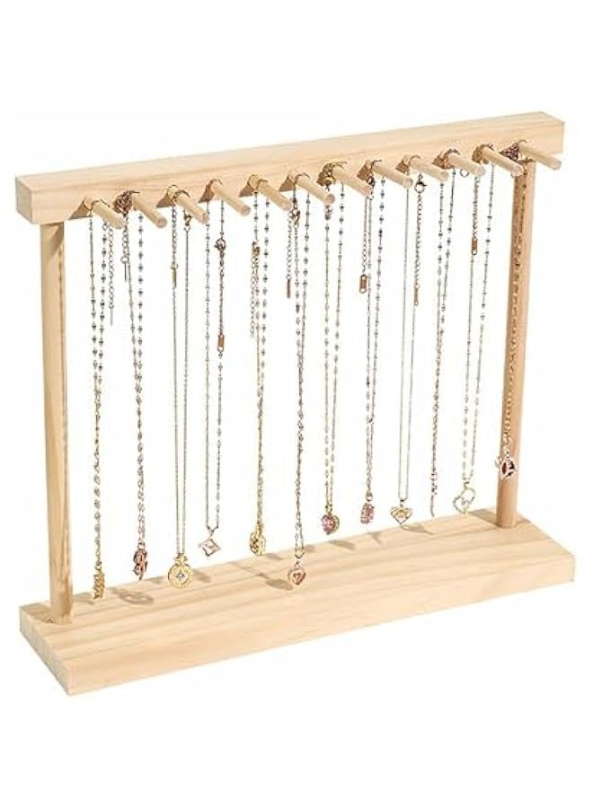 TANG SONG 12 Hook Wooden Necklace Display Rack Large Sweater Chain Hanger Bracelet Jewelry Hanger Necklace Jewelry Display Stand  - Image 1