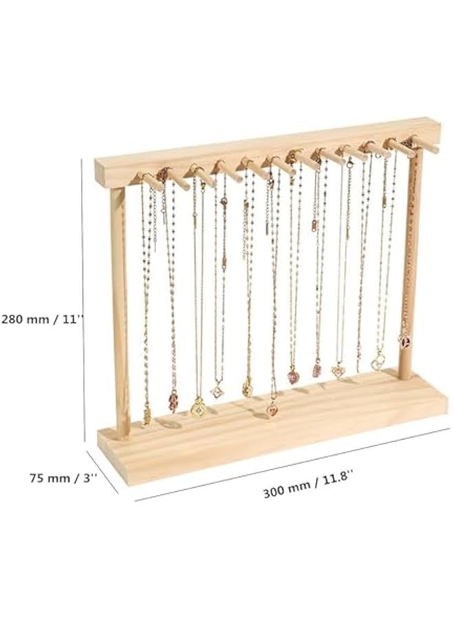 TANG SONG 12 Hook Wooden Necklace Display Rack Large Sweater Chain Hanger Bracelet Jewelry Hanger Necklace Jewelry Display Stand  - Image 2