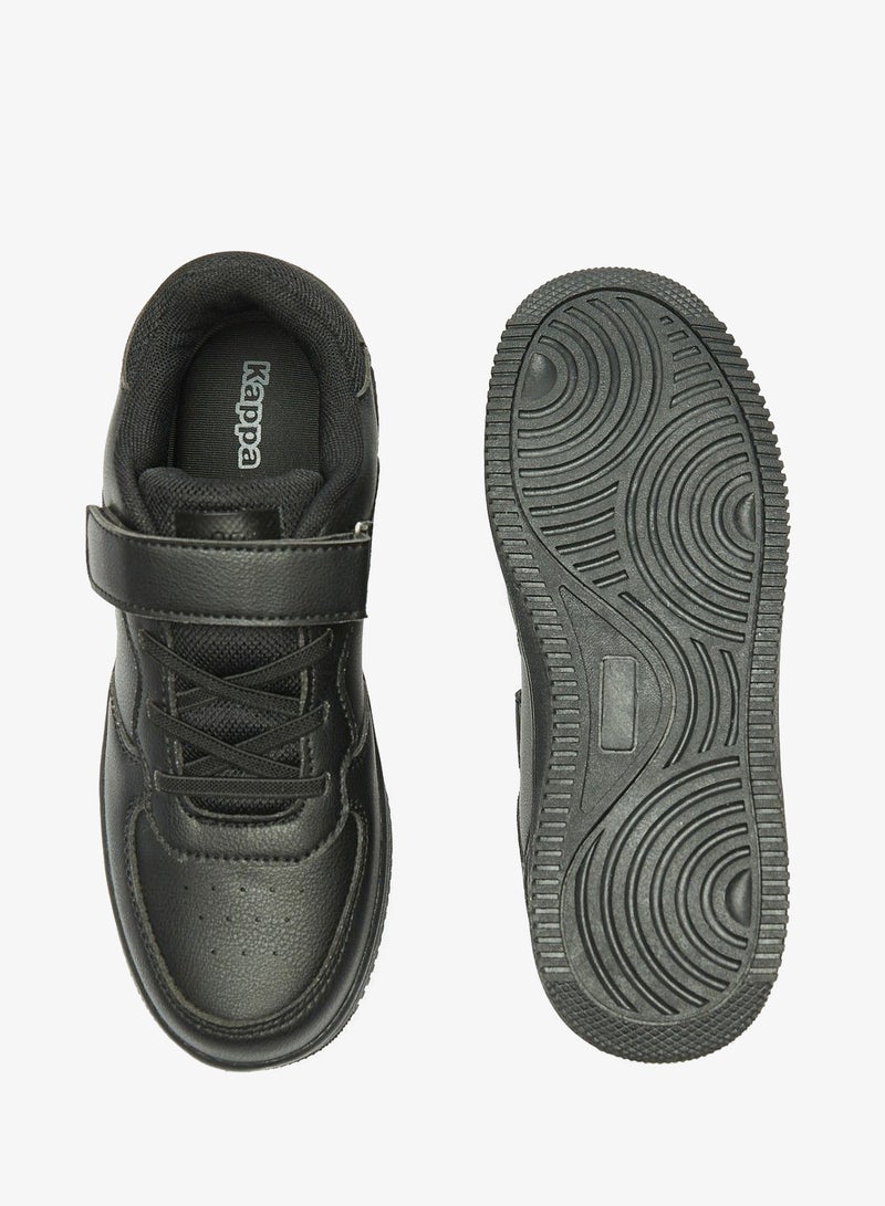 Kappa Boys Logo Detail Sneakers with Hook and Loop Closure - Image 4