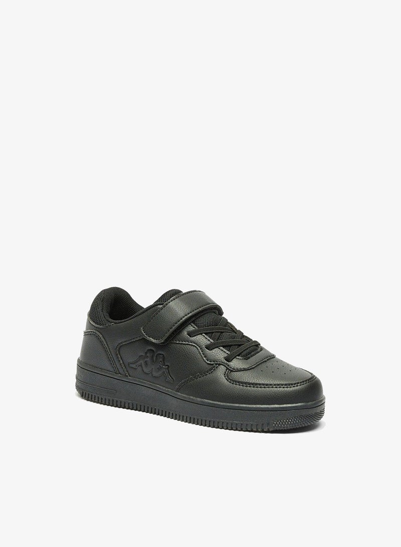 Kappa Boys Logo Detail Sneakers with Hook and Loop Closure - Image 1