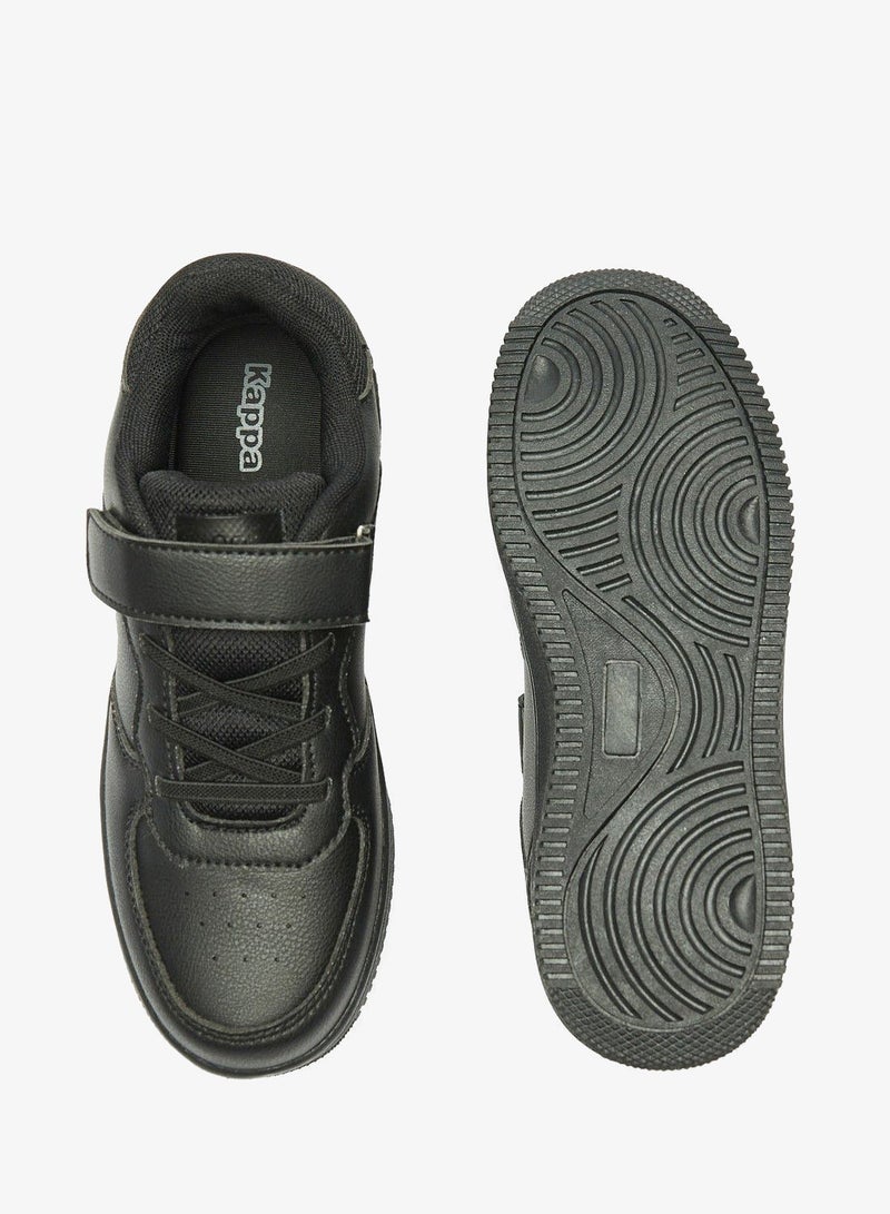 Kappa Boys Logo Detail Sneakers with Hook and Loop Closure - Image 4