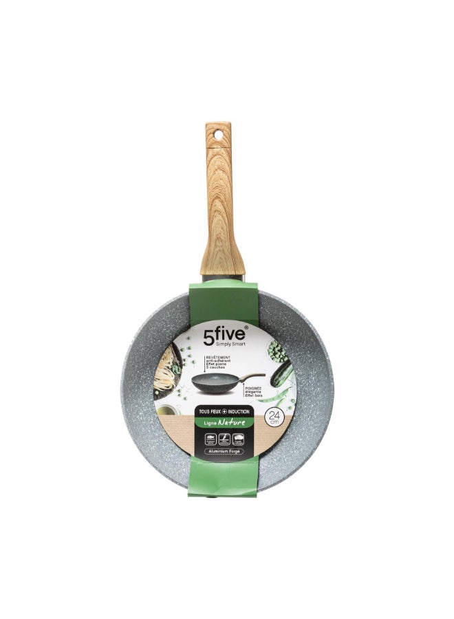 Five Simply Smart Nature Forged Aluminium Cooking Pan Grey and Brown 24 cm 111001A - Image 3