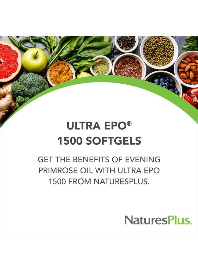 Nature's Plus زيت زهرة الربيع المسائية ناتشرز بلس ألترا EPO 1500-1500 ملغ، 60 كبسولة لينة - خالي من الغلوتين - 60 حصة - Image 3