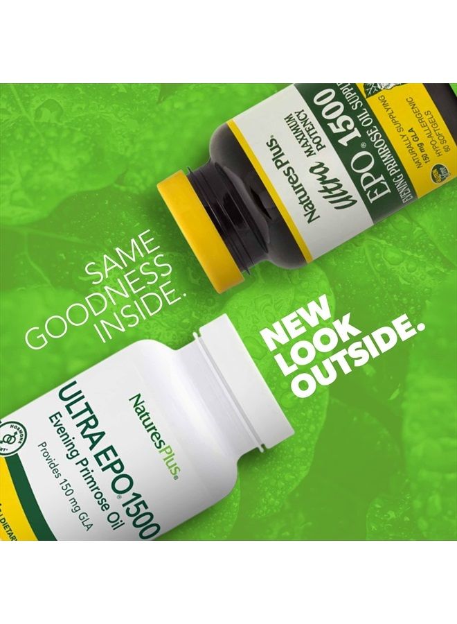 Nature's Plus زيت زهرة الربيع المسائية ناتشرز بلس ألترا EPO 1500-1500 ملغ، 60 كبسولة لينة - خالي من الغلوتين - 60 حصة - Image 2