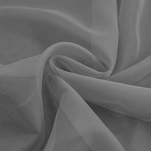 TOAVA DECO Grey Sheer Window Scarf Valance for Windows Gray Sheer Scarf Curtains 216 Inches Long for Living Room Bedroom Curtain Drapes Wedding Party Canopy Bed 52×216 - Image 2