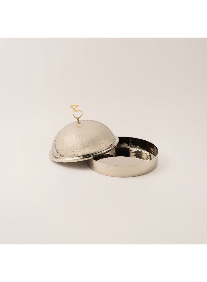 La Mesa silver and gold metal dates bowl Dia 30 cm - Image 2