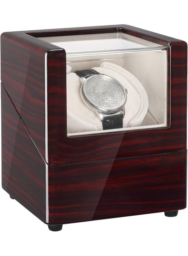 CHIYODA Single Watch Winder Deluxe Piano Baking Varnished Handmade Wooden Box With Quiet Mabuchi Motor And 12 Rotation Modes - Image 1