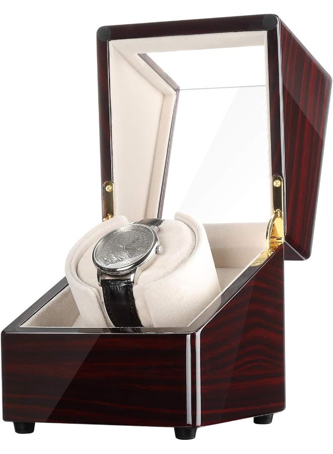 CHIYODA Single Watch Winder Deluxe Piano Baking Varnished Handmade Wooden Box With Quiet Mabuchi Motor And 12 Rotation Modes - Image 3
