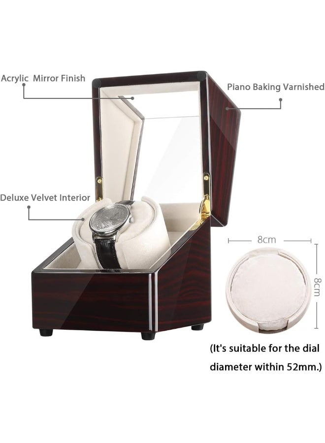 CHIYODA Single Watch Winder Deluxe Piano Baking Varnished Handmade Wooden Box With Quiet Mabuchi Motor And 12 Rotation Modes - Image 4