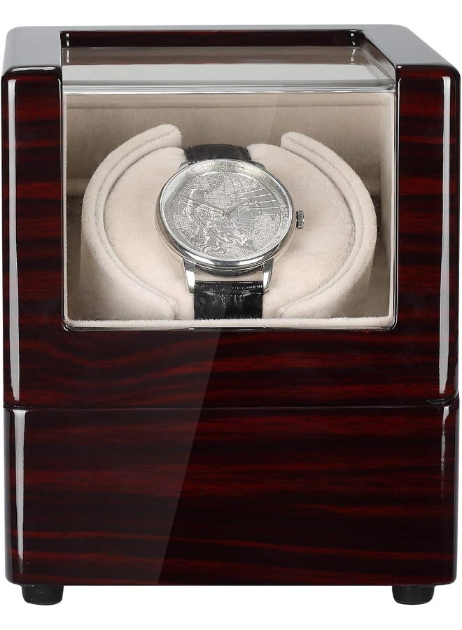 CHIYODA Single Watch Winder Deluxe Piano Baking Varnished Handmade Wooden Box With Quiet Mabuchi Motor And 12 Rotation Modes - Image 2