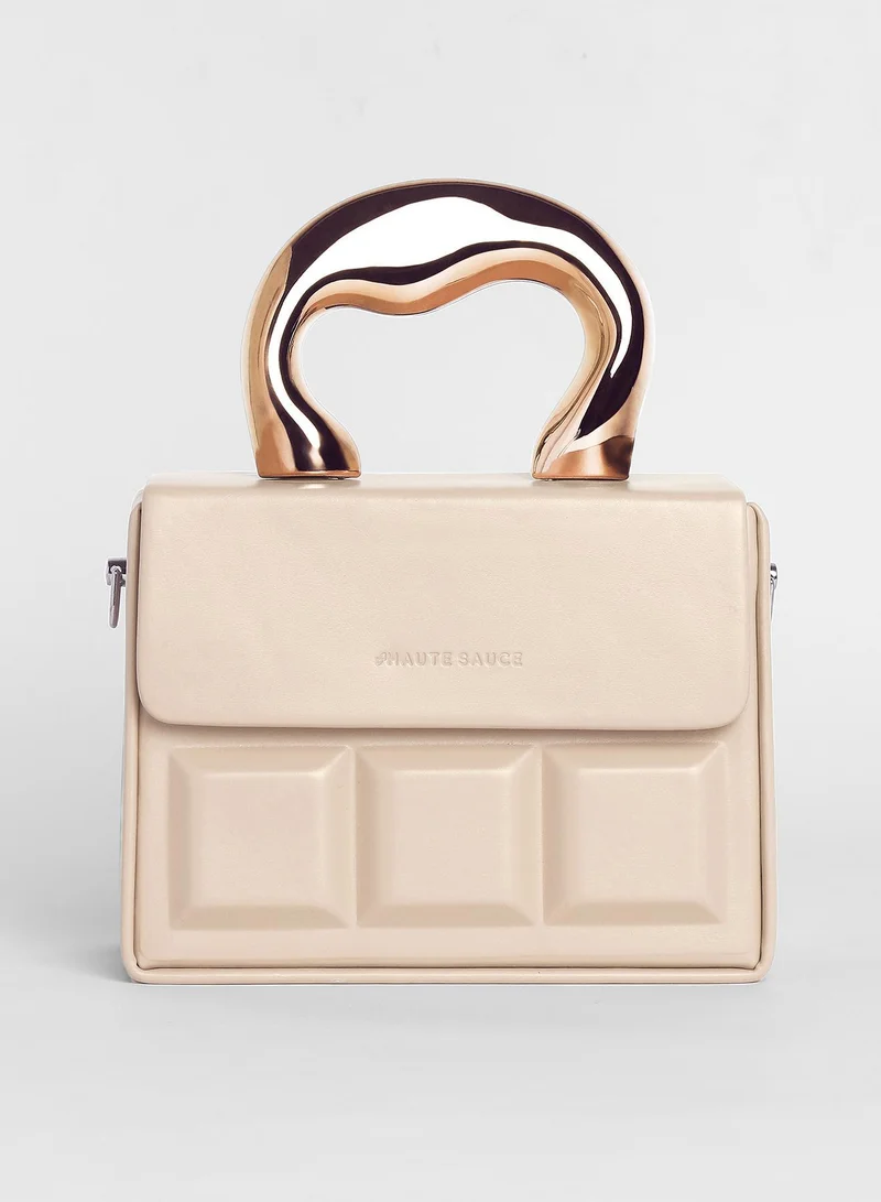 Haute Sauce  Women's The Caldera Quilt Hand Bag - Beige for Women | Best Price UAE