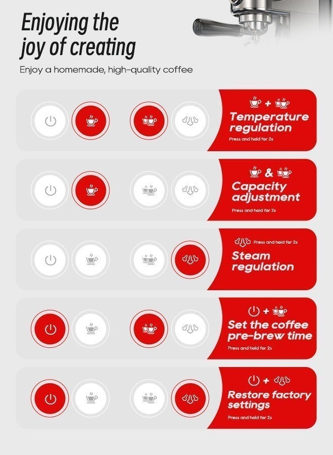 هيبرو ماكينة قهوة الإسبريسو شبه الأوتوماتيكية HiBREW 20Bar، قابلة لتعديل درجة الحرارة، باردة/ساخنة، فائقة النحافة، تُحضّر الإسبريسو، والأمريكانو، والكابتشينو، واللاتيه، والماكياتو H10B - Image 5