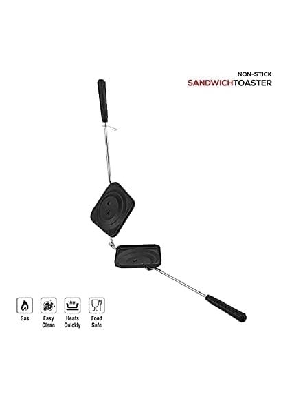 HARIVAN HARIVAN Nonstick Aluminium Sandwich Bread Toaster for Gas Burner Stove Nonstick toaster NonStick Aluminium Grill Sandwich Toaster Sandwich Toaster Multi Colour Plain Toaster  - Image 3