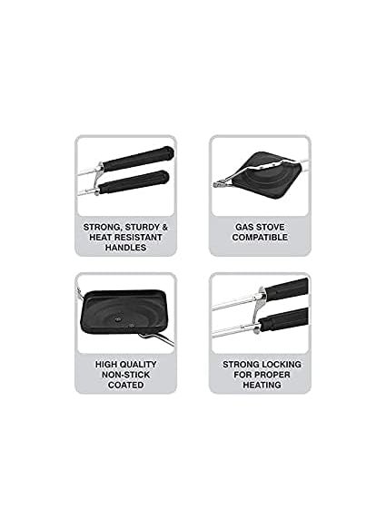 HARIVAN HARIVAN Nonstick Aluminium Sandwich Bread Toaster for Gas Burner Stove Nonstick toaster NonStick Aluminium Grill Sandwich Toaster Sandwich Toaster Multi Colour Plain Toaster  - Image 4