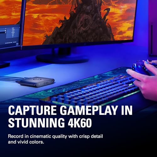 elgato إلجاتو 4K S – بطاقة التقاط خارجية لجهاز PS5، Xbox Series X/S، Switch 2، PC، Mac، iPad | 4K60، 1440p120، أو 1080p240 تمرير والتقاط، HDR10، VRR، USB-C، زمن تأخير قريب من الصفر - Image 3