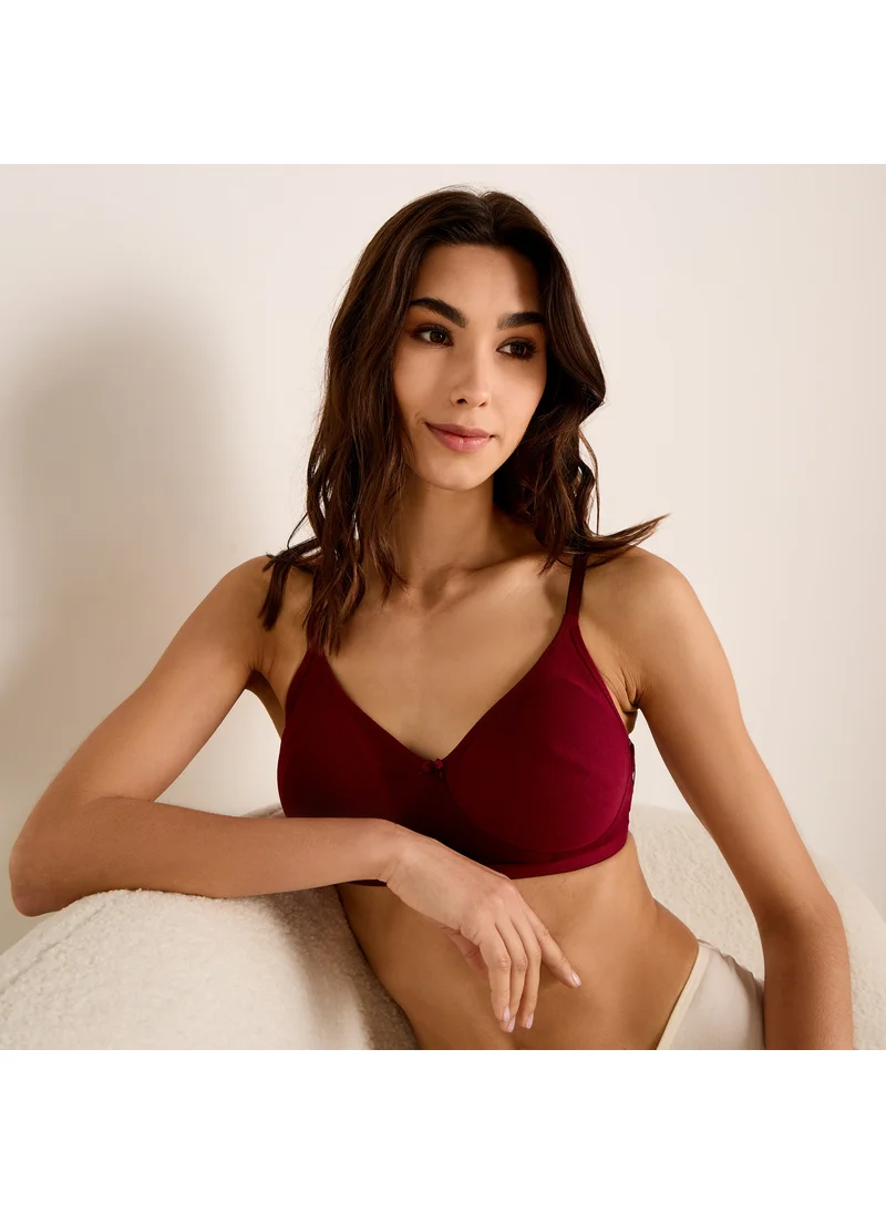 فاف Adjustable Strap Bra with Hook and Eye Closure
