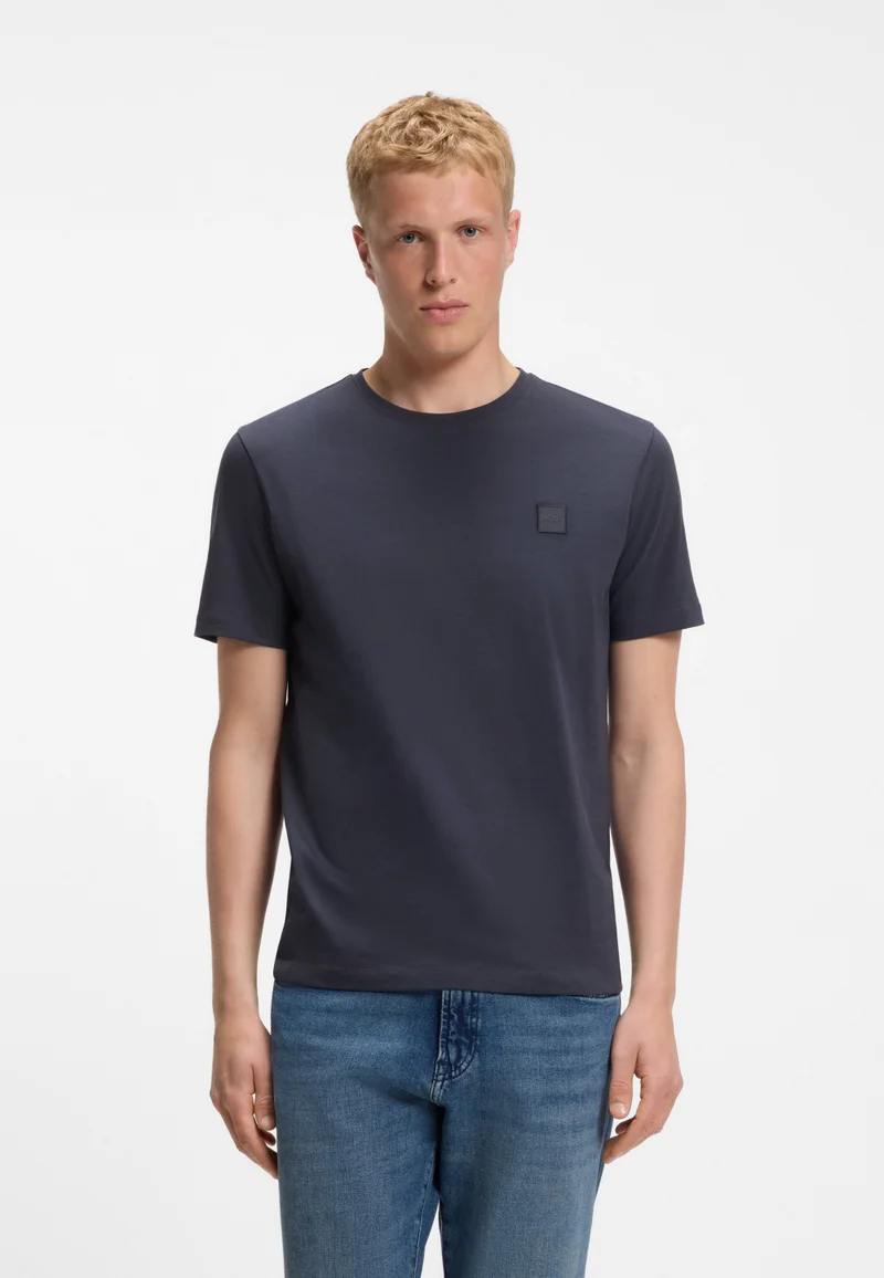 Cotton-jersey T-shirt with logo patch