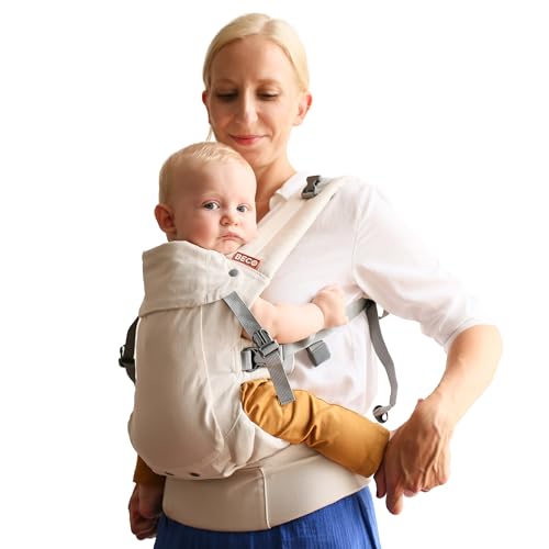 Beco Gemini 20 Baby Carrier Newborn to Toddler with MCloud Support 4Position Ergonomic Baby Carriers Certified HipHealthy Newborn Carrier Fully Adjustable to Fit All Parents 735 lbs Ecru - Image 1
