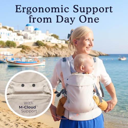 Beco Gemini 20 Baby Carrier Newborn to Toddler with MCloud Support 4Position Ergonomic Baby Carriers Certified HipHealthy Newborn Carrier Fully Adjustable to Fit All Parents 735 lbs Ecru - Image 3