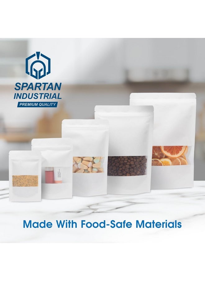 Spartan Industrial Spartan Industrial - 3.5" X 5.5" White Resealable Stand-Up Pouches - Pack of 1000 Small Smell-Proof Food Pouch Bags for Packaging, Pet Treats, Cosmetics, and More  - Image 3
